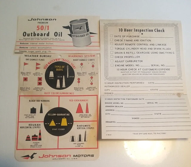 Lot Of 3 Johnson Outboard Motors Oil Print Ads Ephemera