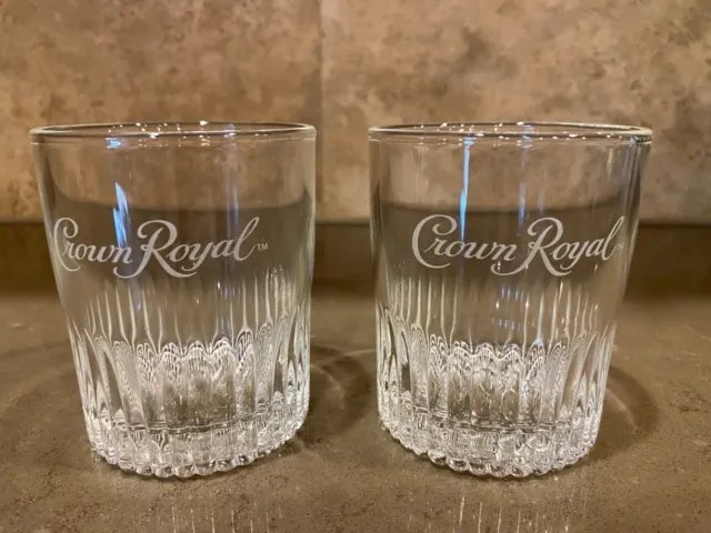 Set of 2 Crown Royal Whiskey Limited Edition Clear Lowball Glasses New