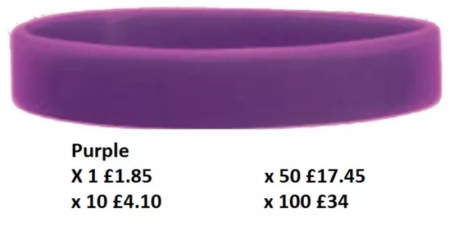Silicone Wristbands Rubber Plain Reusable For Events Charity Fashion Bands-Adult 3