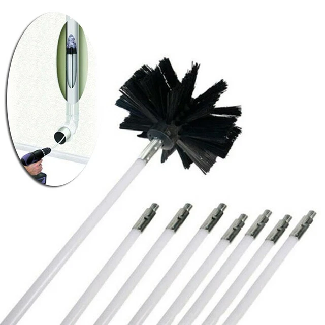 Chimney Cleaner Brush Clean Rotary Sweep System Fireplace Kit Rod Accessories
