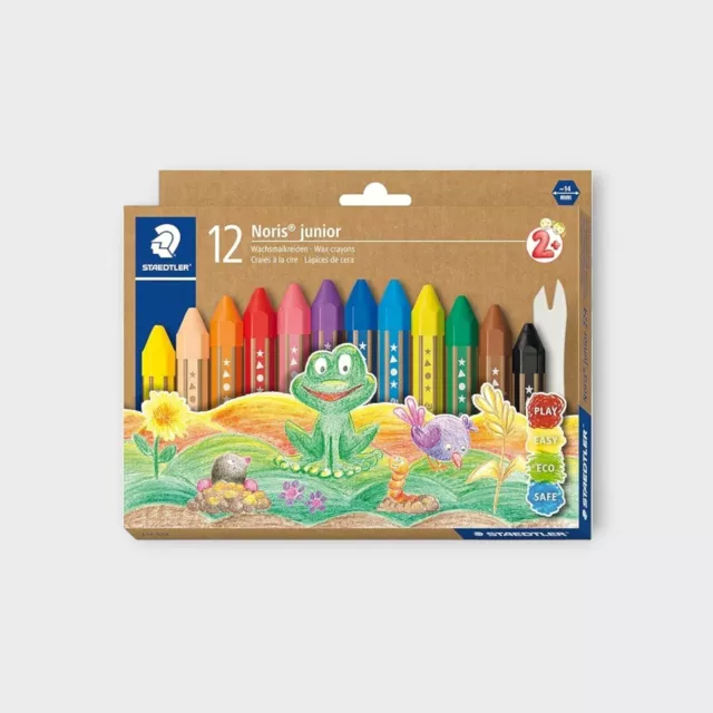 STAEDTLER Wachsmalkreide 12 Farben  Noris Junior 224 C12 A83 Stifte Wachsmaler