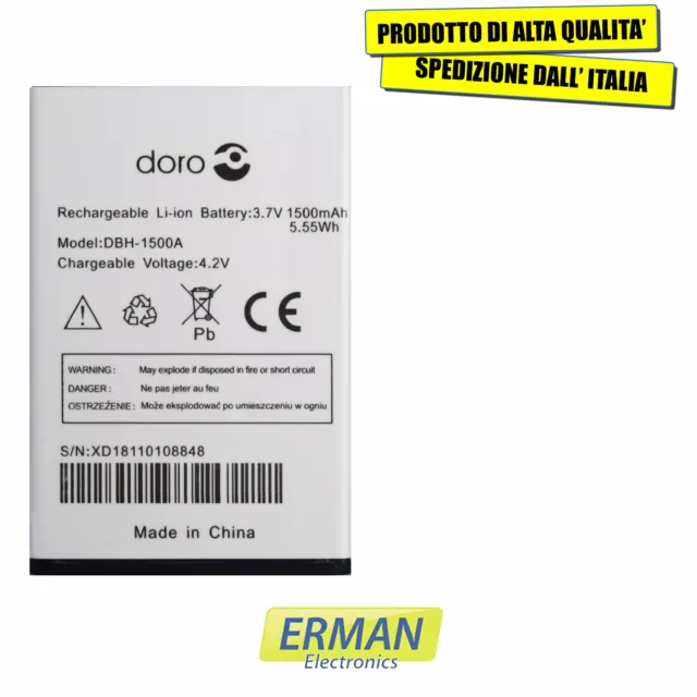 Batteria Originale Per Cellulare Doro Dbh-1500A Liberto 810 1500Mah 3,7V