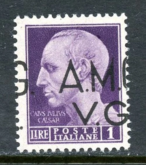 AMG Venezia Giulia (VG) Bush 19 1 Lire MNH w/Hor. Displ. Overprint