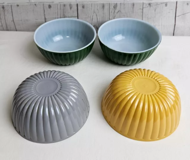 Hazel Atlas Ribbed Cereal Bowls Lot of 4