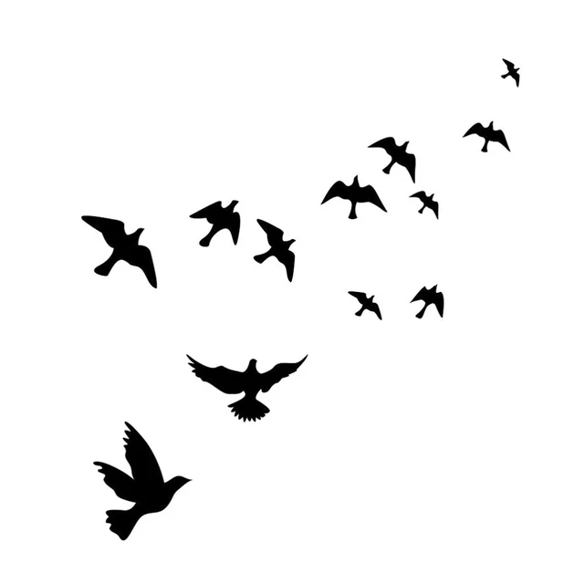PVC amovible volant Wild Goose Sticker décoratif vinyle autocollant (noir)