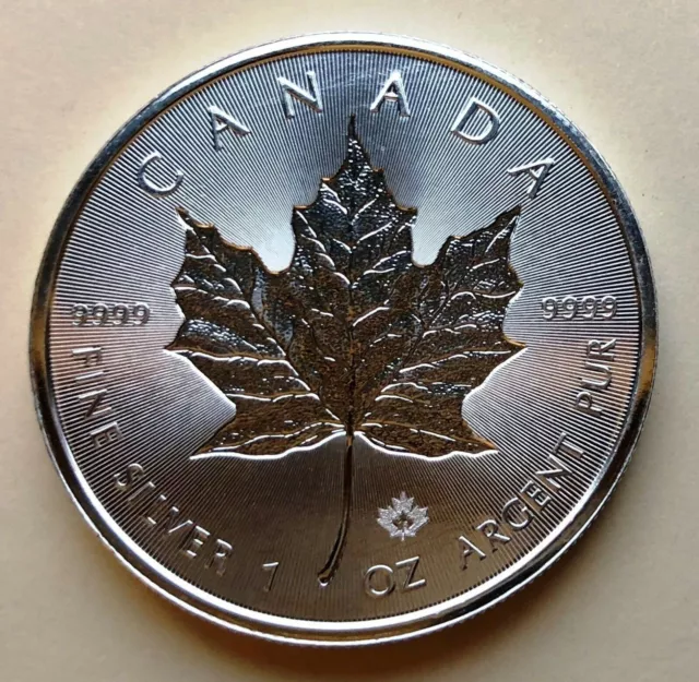 1 OZ SILVER CANADA MAPLE LEAVE 2018 INCUSE 9999 SILBER Silbermünze