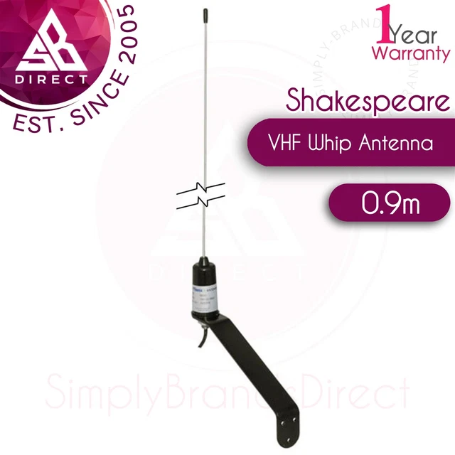 Shakespeare Stainless Steel VHF Whip Antenna with N Connector - 0.9m main image 1