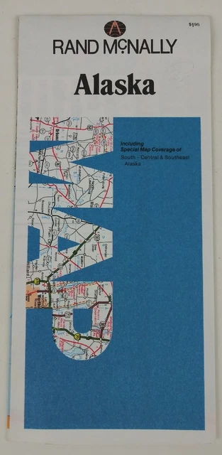 VINTAGE RAND MCNALLY Road Map Alaska - Vintage Rand McNally Road Map Alaska 1989.webp