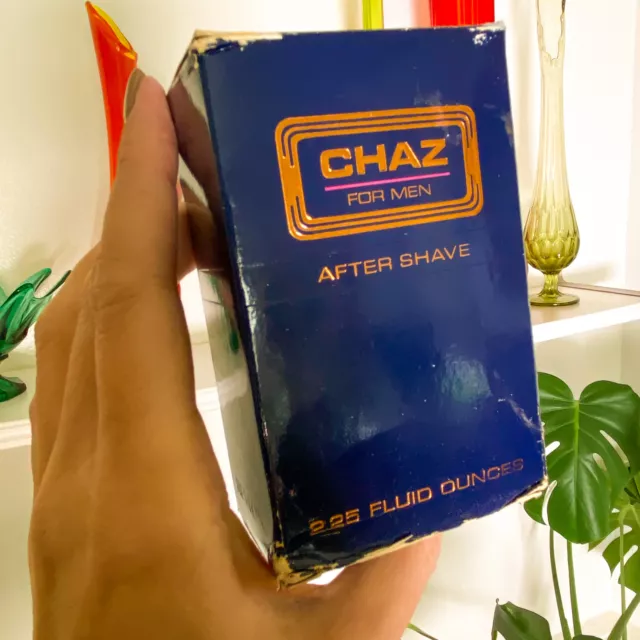 Vintage Revlon CHAZ After Shave 2.25 oz Pre-Barcode FULL + BOX Splash Cologne