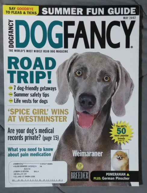 Dog Fancy Magazine K-9 2002 May Weimaraner German Pinscher Westminster