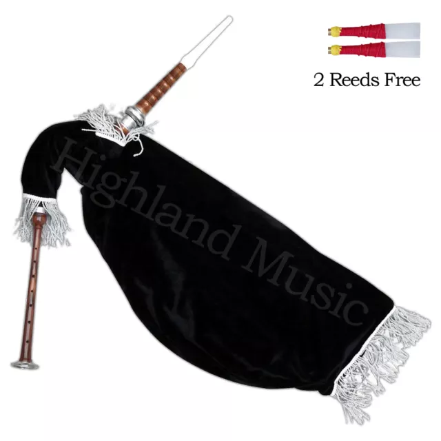 NEU HM Scottish Goose Practice Dudelsack Palisander Silber Halterungen Schwarz Samt Tasche