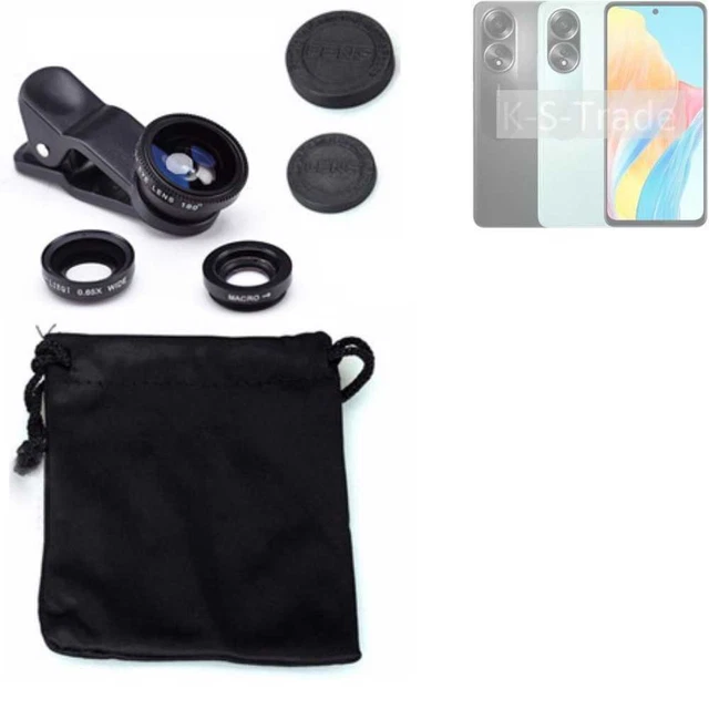 Pour Oppo A58 4G Objectifs Smartphone Lentilles fisheye macro grand angle