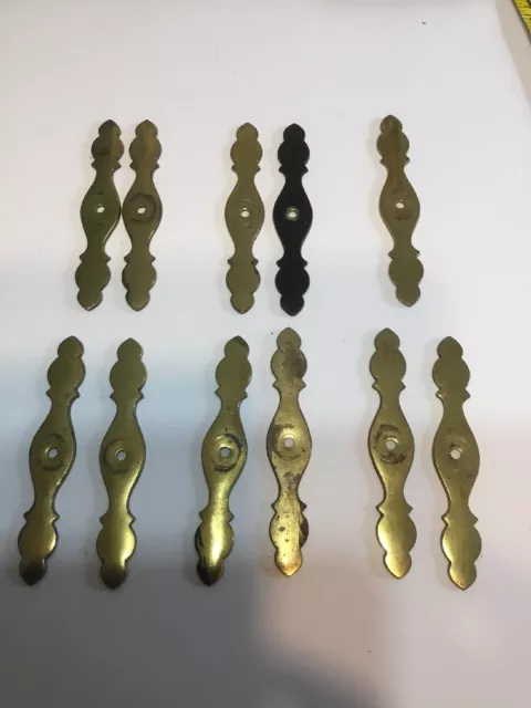 KBC Keeler Kitchen Hardware Brass Backplate Lot Of 11 Measures 4.5" Tall 3/4" W