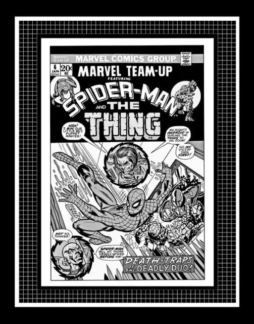 Gil Kane Marvel Team-Up #6 Rare Production Art Cover Monotone
