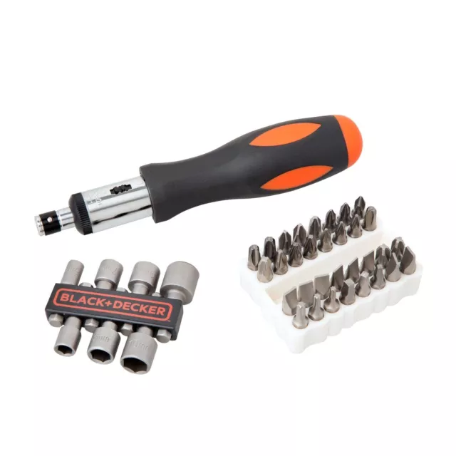 Black + Decker A7062-XJ Kit de Tournevis à cliquet avec accessoires