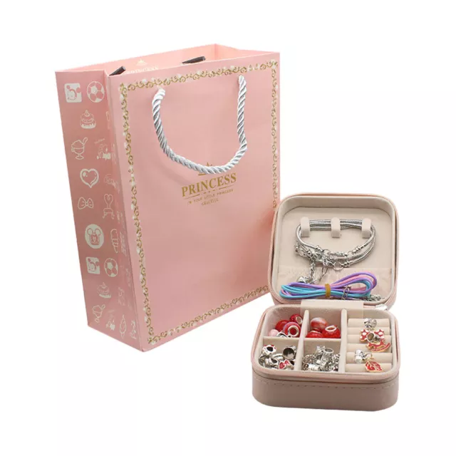 Girls Bracelet Making Kit Beads Jewellery Charms Pendant Set DIY Craft Kids HG