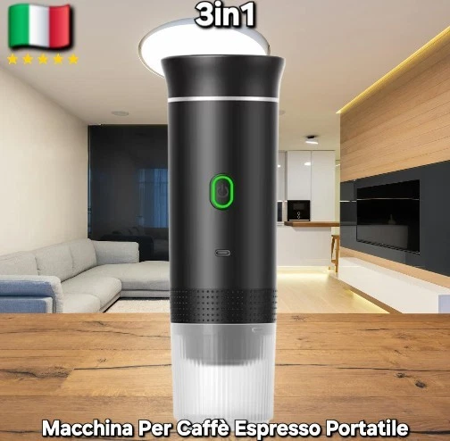 MACCHINA PER CAFFÈ Espresso Portatile Elettrica Wireless Polvere e MACCHINA PER CAFFÈ Espresso Portatile Elettrica Wireless Polvere e