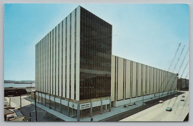 Detroit Michigan~US Post Office~Barton-Malow Company~Vintage Postcard