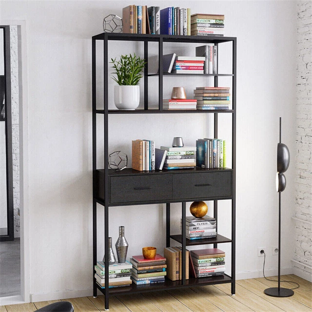 Multi Tier Book Shelves Storage Display Bookcase Box Cabinet Rack Shelf W/Drawer