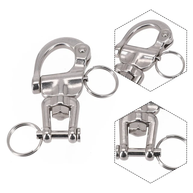 Manille à Mâchoire En Acier Inoxydable Pour Bateau, Plongée, Levage | Tailles 35/52/69/96 Mm | Dégagement Rapide | Soudure Sécurisée - 13