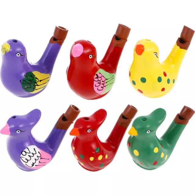 6pcs Bird Feeder Camera Bird Water Whistle Ceramic Toys for Kids Party Favors-OX