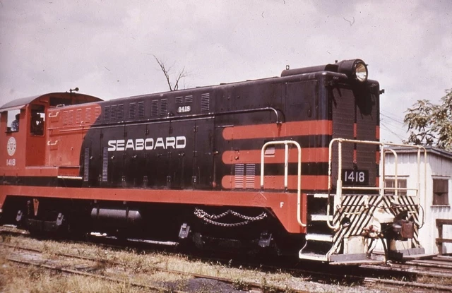SEABOARD System Railroad Train Locomotive 1418 *Duplicate* 1983 Photo Slide