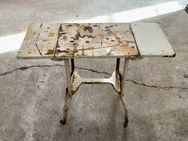 Vintage Industrial Metal Typewriter Table Stand Desk Rolling Drop Sides Vintage Industrial Metal Typewriter Table Stand Desk Rolling Drop Sides