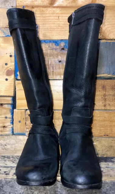 UGG Australia Darcie Black Leather Riding Boot Women US 8   1004172 3