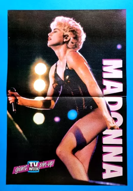 MADONNA  - 2 Page fold out Magazine POSTER 1990's Pinup Legs  HH626