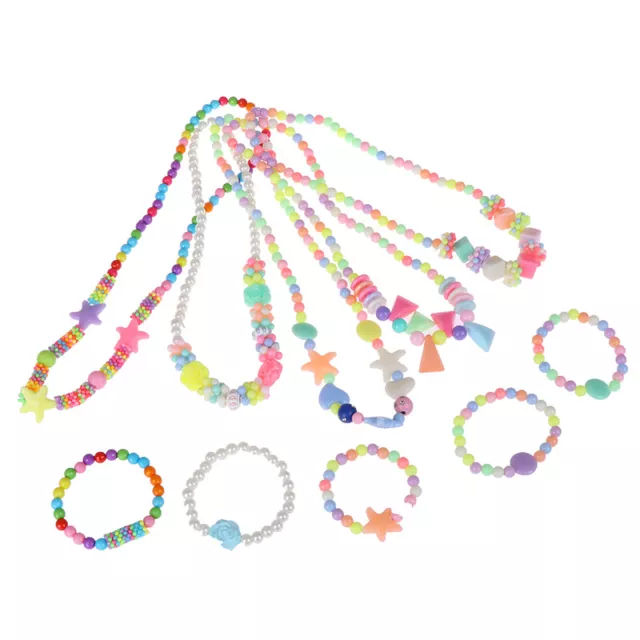 1Set new child beads necklace colorful girls bubblegum handmade for kids toyH'EL