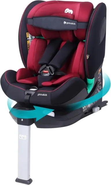 luxury baby car seat 1 click rotational 360 degree ISOFIX with leg support ,RED