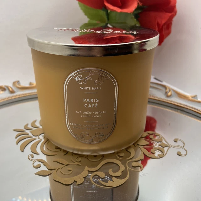BATH & BODY Works White Barn PARIS CAFE 3 wick candle 14.5 oz 30.99