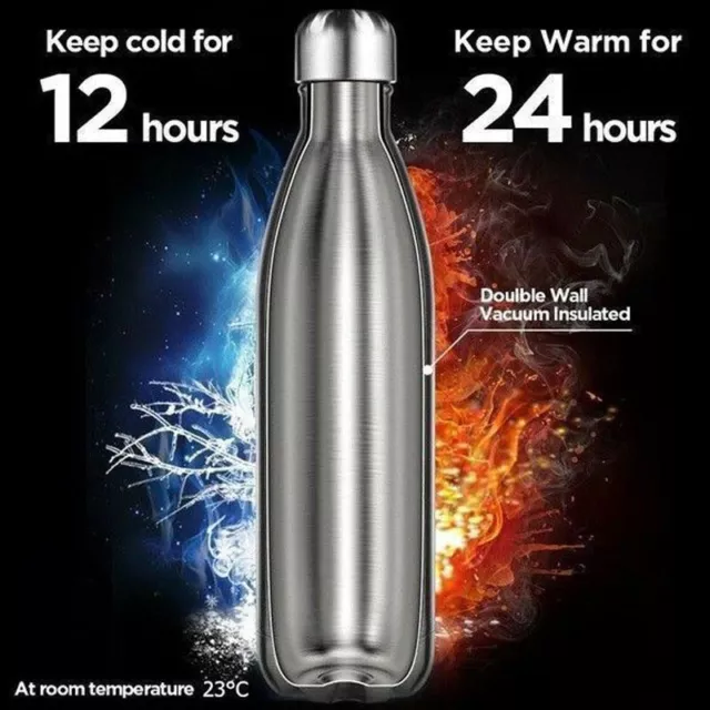 Bouteille isotherme sous vide en acier inoxydable Voyage eau 500ML-1L 4 Capacité 3