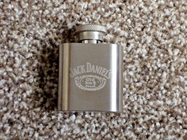 Jack Daniel's Old Number 7 Brand 1 oz Stainless Steel Hip Flask. 2003