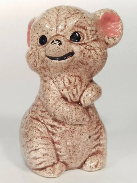 Vintage 3" Brown Ceramic Teddy Bear Cub Small Figurine