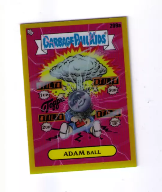 2022 Garbage Pail Kids Chrome Series 5 Yellow Refractor 209A Adam Ball 38/275