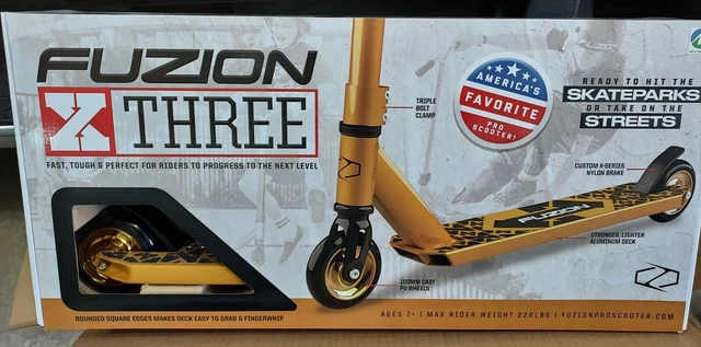 Fuzion Gold Pro X-3 2 Wheel Scooter - Gold New In Box Fuzion Gold Pro X-3 2 Wheel Scooter - Gold New In Box