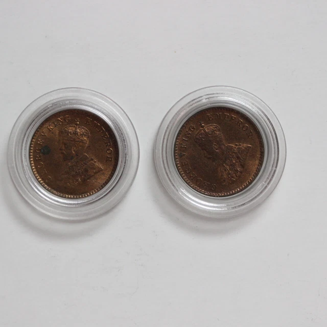 Lot 2X British India 1929 1/12 Anna Coin (3351239/D3)  (3351239/D3)