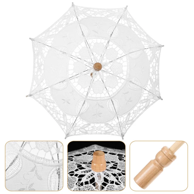 Piccolo Ombrello Parasole Ricamato In Pizzo Per Decorazioni Per Feste Di Matrimonio / Apparecchiatura Da Tavolo / Decorazione Da Parete / Colore A Scelta / 8" - Italia - Foto 11