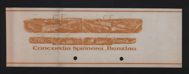 BUNZLAU, 2 x Werbung Druck-Bogen Verpackung 1910, Concordia Spinnerei