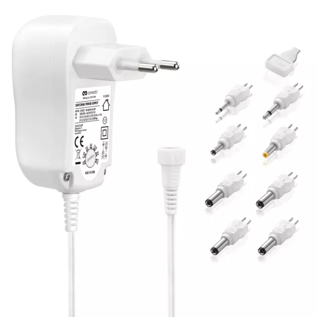 UNIVERSEL ALIMENTATION CHARGEUR 3V 4,5V 6V 7,5V 9V 12V Adaptateur Jack,  Blanc EUR 9,16 - PicClick FR