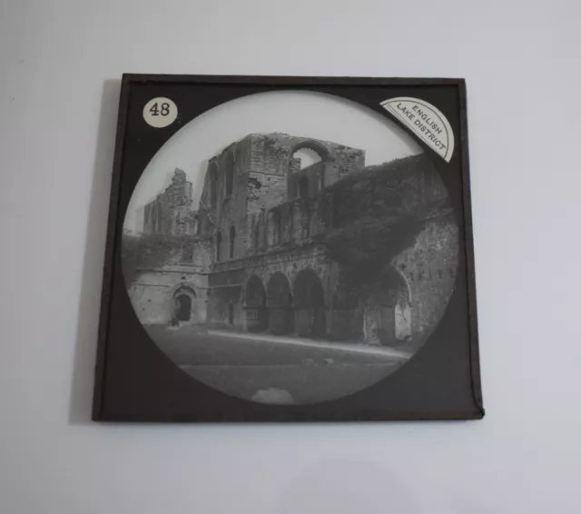 FURNESS ABBEY THE CLOISTER COURT C1890 VICTORIAN PHOTOGRAPH Magic Lantern Slide 2