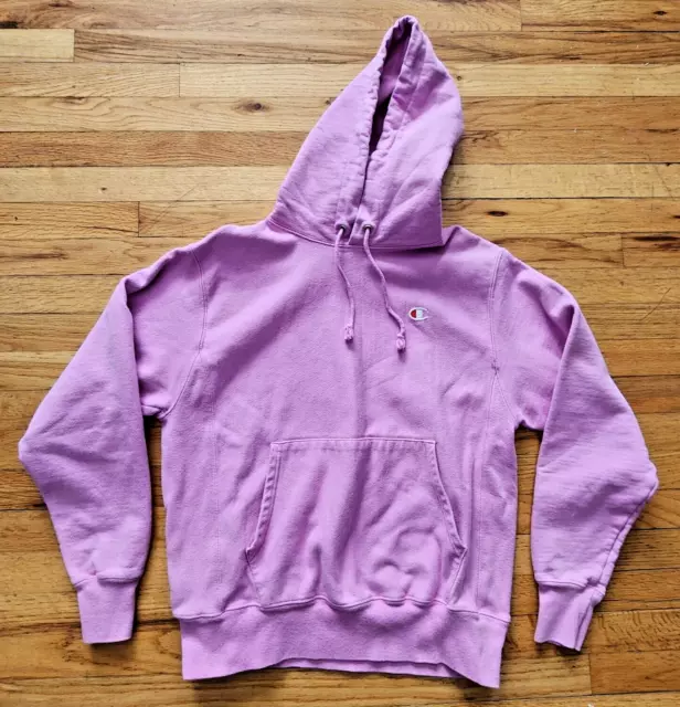 Champion Reverse Weave Hoodie Sweatshirt Medium Pink