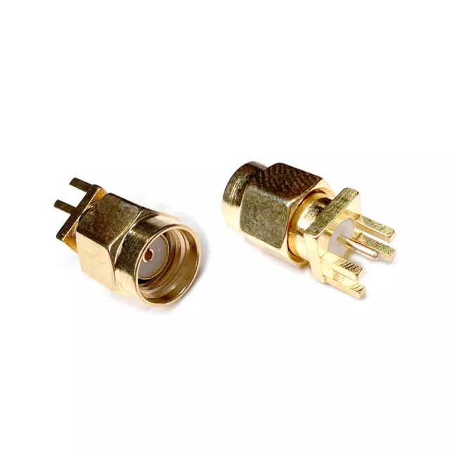 RF Coaxial Adapter SMA RP-SMA Male PCB Panel Mount Plug Straight Connector GL