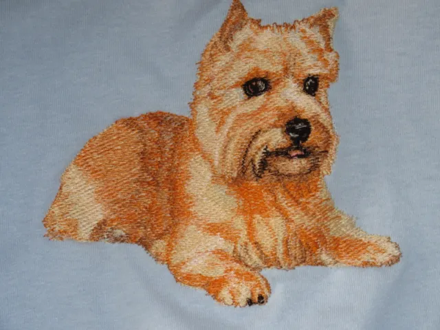 Embroidered Short-Sleeved T-Shirt - Norwich Terrier BT3985  Sizes S - XXL