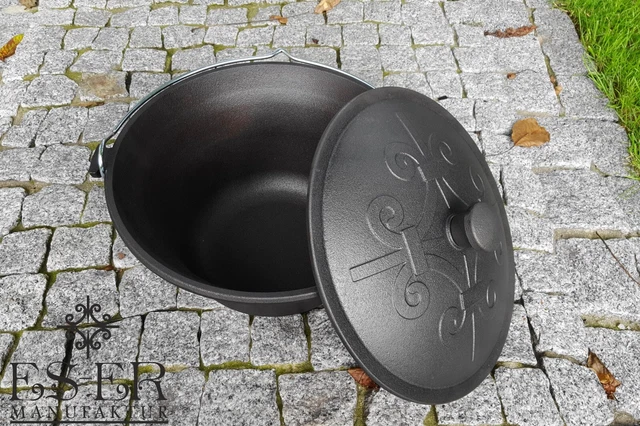 Ungarischer Gulaschkessel aus Gusseisen 7,0 L mit passendem Gusseisendeckel