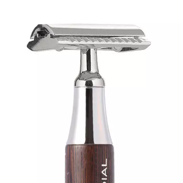 Mondial 1908 Edition Safety Razor Wenge Wood Handle Luxury Double Edge Shaving R 3