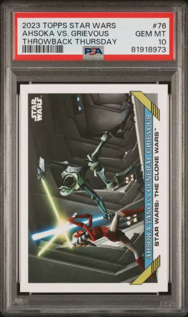 2023 TOPPS TBT THROWBACK THURSDAY STAR WARS CARD #76 - TANO vs. GRIEVOUS PSA 10
