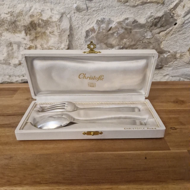 Couvert Christofle Au Filet – Fourchette Et Fourchette à Poisson, Chinon, Argenté