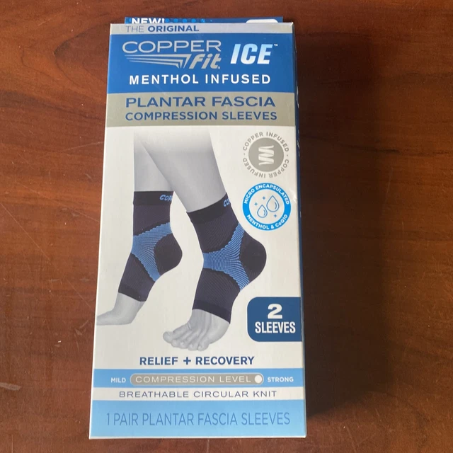 Mangas al tobillo de compresión de fascia plantar con infusión de mentol de cobre talla L/XL